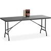 Relaxdays Tavolino Ripiegabile da Giardino, HLP 72x180x74 cm, Tavolo Pieghevole di Plastica e Acciaio, 8 Persone, Grigio, Set 2