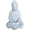 Relaxdays Buddha seduto XL 70cm, statua giardino, deco vintage soggiorno, resistente intemperie, antigelo, grigio chiaro