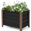 GarveeHome Grande fioriera rialzata in acciaio zincato, quadrato orto con 4 piedi e fori di drenaggio, durevole e antiruggine, vassoio rialzato/letto da giardino per giardino, terrazza, balcone (60 x