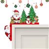 KASESSS Decorazione Porta Natale Legno, Decorazioni Natalizie Porta Ingresso Legno, Natale Decorazioni Casa per Albero Babbo Natales con Adesivo Rotondo, Colorato Addobbi Natalizi per Porte, Finestre