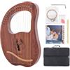 Mulucky Arpa a 19 corde, in mogano, con kit di strumenti musicali a corda con custodia per chiavi di accordatura, corde extra, per principianti e adulti