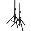 Ibiza - SS01B-MINI - 2 supporti per diffusori in alluminio da 1,20 m e 30 kg - Custodia per il trasporto inclusa - Nero