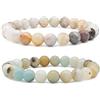 Bivei Bracciale elasticizzato fatto a mano con perline rotonde da 8 mm, cristalli Reiki semi preziosi, gemme naturali