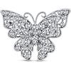 Bling Jewelry Grande Spilla A Farfalla In Filigrana Di Cristallo, Dichiarazione Di Moda Placcata In Argento