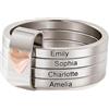callie Anello Cuore Personalizzato 2-7 Nomi Incisi, Ottone, Regalo Donna Compleanno, Gioiello Famiglia