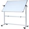 VIZ-PRO Lavagna Bianca Mobile con Piedistallo 180 x 120 cm, Doppia Faccia | Superficie Magnetica Cancellabile a Secco, con Ruote e Cornice in Alluminio, per Ufficio, Casa e Scuola