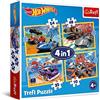 Trefl - Auto Hot Wheels - Puzzle 4in1, 4 Puzzle, da 35 a 70 Pezzi - Puzzle Colorati con le Auto Iconiche, Diversi Livelli di Difficoltà, per Bambini dai 4 anni di età