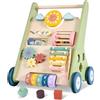 Takeeyce Girello in legno con ruote, Montessori Walker per bambini da 6 a 12 mesi, velocità regolabile, giocattoli per bambini e ragazze di 1 anno, regali di compleanno di Natale per bambini