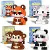 KMFASVX Mini Mattoncini da Costruzione Panda, Set di Mattoncini da Costruzione, Mini Animali Set di Simpatici, per Bambini a Partire dai 6 Anni, Regalo di Compleanno