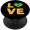 Brazil Flag Apparel Co Love Heart Brasile Bandiera PopSockets PopGrip Adesivo