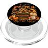 Insegnanti insegnano la gentilezza Yorkie Halloween Cane Libro di lettura Autunno PopSockets PopGrip per MagSafe