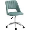 Sedia Da Ufficio Ergonomica Ad Altezza Regolabile, In Tessuto Vellutato, 49x60x79-91 Cm, Verde Petrolio