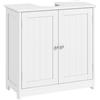 Mobile Sottolavabo A 2 Ante Con Ripiano Regolabile E Intaglio A U, 60x30x60 Cm, Bianco