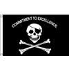 AZ FLAG Bandiera Pirata Commitment To Excellence 150x90 cm 2 Occhielli | Uso interno ed esterno bandiera decorativa dei pirati doppie cuciture e bordi rinforzati con occhielli metallici