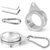 Loretoy BonyTek - Anelli per bandiera in lega di alluminio, rotazione a 360 gradi, anelli di montaggio con moschettone per asta bandiera da 2,5 a 3,2 cm di diametro (diametro 3,2 cm, argento)