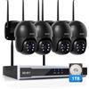 REIGY 8MP Kit Videosorveglianza Wifi Esterno 360 Gradi con 1TB HDD, Sistema Tele