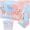 Heboland 2 Pezzi Orso Tovaglie Gender Reveal Decorations, Boy or Girl Gender Reveal Party Decorations Rosa Blu Teddy Bear Tovaglia Rettangolare Grande 137 x 274 cm