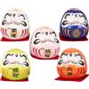 Zerodeko Uovo di Dharma in ceramica, 5 pezzi, decorazione per cruscotto dell'auto, mini bambola giapponese tradizionale giapponese, mini ceramica zen