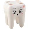 IMIKEYA Porta Spazzolino da Denti Forma di Dente in Abs Ecologico Resistente Organizer Bagno Simpatico e Funzionale per Spazzolini e Piccoli Oggetti per Casa e Hotel