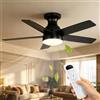 OZEANOS OZENAOS Ventilatore da Soffitto con Luce 112 cm, Motore DC Silenzioso con Telecomando, 6 Velocità, Timer, 3 Luci Dimmabili, Nero per Soggiorno Camera