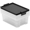 TATAY Scatole Plastica con Coperchio 7 L Multiuso - Style | Set da 3 Unità | Coperchio con Cerniera Incluso | Design Impilabile e Leggero | Plastica BPA Free | 25x36x13,5 cm, Nero