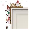 KASESSS Decorazione Porta Natale Legno, Decorazioni Natalizie, Natale Decorazioni Casa per il Telaio Della Porta con Adesivo Rotondo, Addobbi Natalizi Simpatica Statuetta di Nano per Porte, Finestre