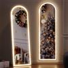 ZKIODV Specchio a figura intera a LED ad arco, specchio a figura intera da terra con luci, specchio da terra ad arco (bianco 160 x 50 cm)