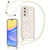 Vxinvnoi Cover Cordino per Samsung Galaxy S20 FE 5G 6,5,Aesthetic Fiori Disegni Ragazze Custodia con Corda Collana Tracolla Laccio, Sottile Silicone TPU Bumper Antiurto Case per Samsung S20 FE, Beige