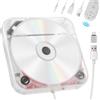 Dislind Lettore CD esterno portatile per porta USB AUX per auto, lettore CD con cavo di prolunga adattatore USB C, per auto senza lettore CD, auto, laptop, TV, lavoro verticale e orizzontale