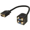 Link LKADAT06 - Cavo sdoppiatore VGA Modello LKADAT06 (1 Maschio a 2 Femmine, Nero, 140 g) - Schermato AWG28 con contatti Dorati - Connettori Dritti e custodie Stampate UL2919