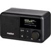 MEDION S66822 Mini radio DAB+ portatile con Bluetooth (batteria ricaricabile, display a colori oscurabile, antenna telescopica, sleep timer, sveglia, snooze, AUX, USB-C) nero
