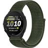 GIOPUEY Nylon Cinturini Compatibile con Garmin Forerunner 170, Traspirante Sport Loop Cinturino in Morbido Nylon Intrecciato, Donne Uomo - Green