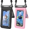 Rynapac Custodia per telefono impermeabile a doppio spazio galleggiante | Touch screen, custodia impermeabile IPX8, per iPhone 17 16 15 14 Pro Max, cordino regolabile, Beach & Cruise Essentials 2026