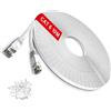 TBMax Cavo Ethernet piatto Cat6 ad alta velocità Gigabit LAN, 10 m, OFC, RJ45, UTP, per computer, PS5, modem, router, TV, compatibile con Cat5e, Cat6a, Cat7, bianco