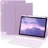 OYEEICE Custodia per Tastiera con Tasti Anti-Caduta per iPad 9a/ 8a/ 7a Generazione 10,2 Pollici, Tastiera con Tasti Ingranditi per iPad Pro 10,5 /iPad Air 3a Generazione (Viola, stile classico)