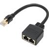 VBESTLIFE Splitter Ethernet RJ45, 1 Maschio a 2 Porte Femmina Adattatore Splitter Ethernet LAN Applicabile a Tutte Le Reti, Adatto Super Cat5, Cat5e, Cat6, Cat7
