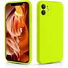 CALOOP Custodia in silicone liquido progettata per iPhone 11, protezione individuale per ogni obiettivo, copertura completa, in gomma ispessita, antiurto, 6,1 pollici (verde fluorescente)