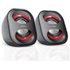 Hama Casse Sonic Mobil 183 per Notebook, RMS 2x1.6W, Connessione USB, Nero/Rosso