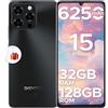 DOOGEE Note 58 Smartphone Android 15, 6250mAh 32GB+128GB/2TB TF Cellulari, 6.75 HD+ 90Hz Telefoni Cellulari, 16MP 4G Dual SIM Telefono Cellulare, Octa Core Widevine L1/ NFC/OTG/Face ID/GPS, Nero