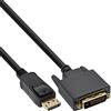 InLine 24549 Cavo DisplayPort Maschio a DVI-D 24+1 Maschio, 0.5 m, Dorato, Nero
