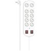 Hama Multipresa 10 prese 2 interruttori e protezione contro sovratensioni - 16 A-3680 W (presa multipla prolunga elettrica 2 m, sicurezza bambino, blocco 2 x 5 prese Schuko compatibile Francia) Bianco