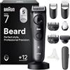 Braun Serie 7 Regolabarba Uomo, 12 Accessori, Custodia BT7545 Grigio | Rasoio Elettrico Barba con Lama Problade Affilata a Vita, 12 Strumenti da Barbiere, 40 Lunghezze, Impermeabile, Ricaricabile