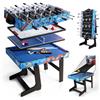 HLC Set da tavolo multi-gioco 5 in 1 per bambini, ping-pong, biliardo, biliardino, hockey su scivolo, tiro al basket interattivo genitore-figlio regalo perfetto per i bambini (lunghezza 1,2 m)