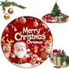 SYTTNUM Tappeto Natalizio Porta, Tappeti di Natale, Zerbino natalizio con Babbo Natale, Tappeti di antiscivolo per interni e esterni, 80 * 80cm