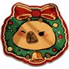 SYTTNUM Tappeto Capybara, Tappeto natalizio,Tappetino Decorativo Capybara, Antiscivolo, Assorbente, In Microfibra, Design Natalizio, Morbido e Divertente, Ideale Per Decorazioni Festive,60cm
