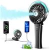 WITHOUSE Ventilatore nebulizzatore portatile da 6000 mAh con caricabatterie portatile, durata 20 ore, ventilatore per nebbia ricaricabile con serbatoio d'acqua da 50 ml, pieghevole a 180° per viaggi