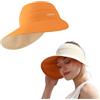 Fencelly Cappello pieghevole con visiera parasole, cappello floppy a tesa larga, doppio lato, protezione UV, cappello da spiaggia per coda di cavallo per estate all'aperto, spiaggia, tennis, taglia regolabile