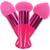 IMIKEYA Matite per il trucco del viso tipo nappa 3 pezzi rosa fucsia per fondotinta e correttore spugne cosmetiche ergonomiche per uso professionale e quotidiano accessori per il trucco