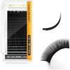 NAGARAKU Ellisse Piatte Ciglia Finte Professionali Doppie Punte Divisa Curvatura Stabile Naturali Individuale Piatte Divise Ellipse Flat One by One Volume Lash Nero Opaco 16 File (0.20 C 8-15mm）