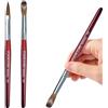 PCAORLEORS Pennello per nail art in acrilico Kolinsky, manico in legno rosso per smalto e pennello per gel Plat per applicazione acrilica